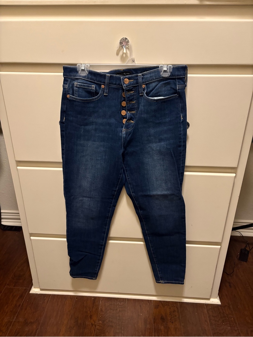 Banana Republic Dark Blue High-Rise Button-Fly Jeans